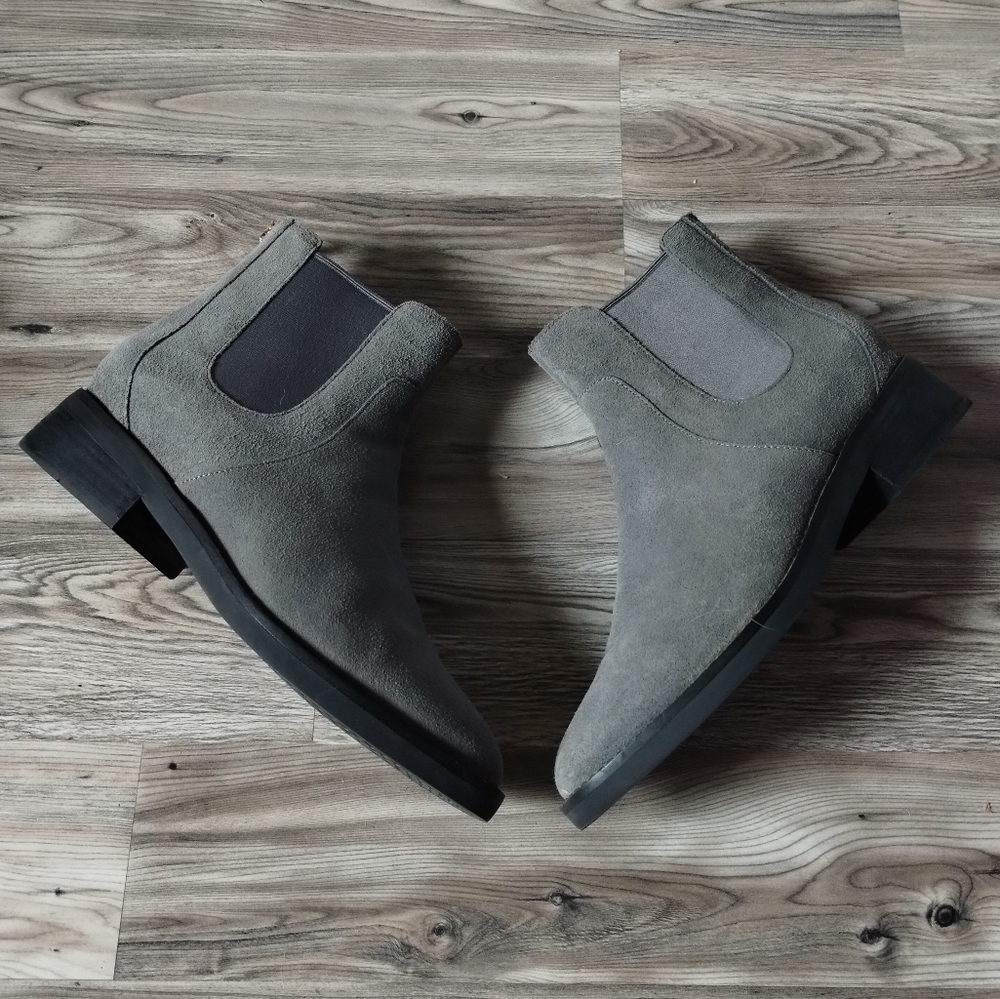 Cole Hann Reid Gray Sueded Waterproof Booties Women's Size 8